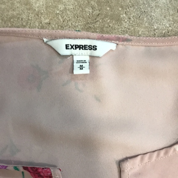 EUC! Express cold shoulder size medium bell sleeve light pink blouse. - Picture 5 of 7